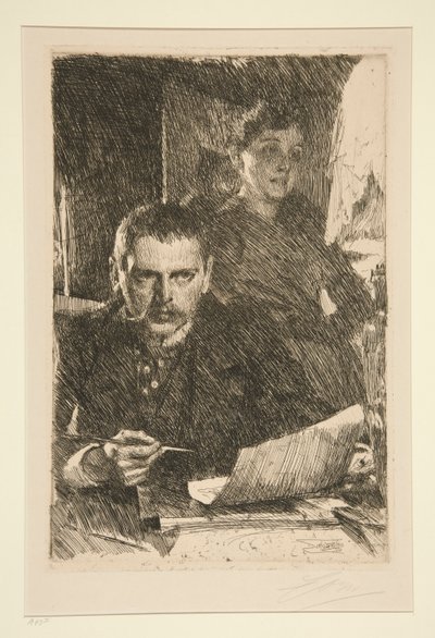Portræt af kunstneren og hans hustru af Anders Leonard Zorn