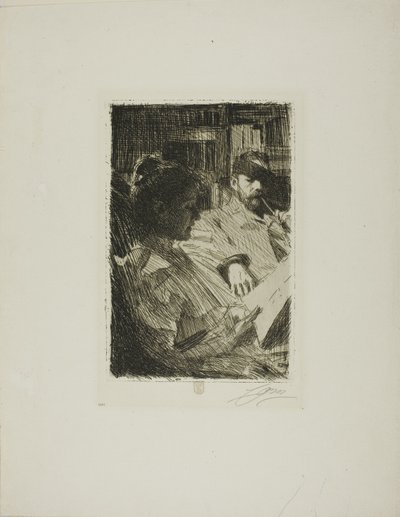 Læsning (Hr. og Fru Ch. Deering) af Anders Leonard Zorn