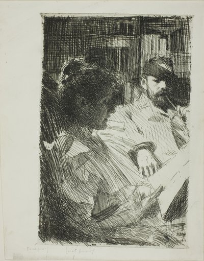 Læsning (Hr. og Fru Ch. Deering) af Anders Leonard Zorn