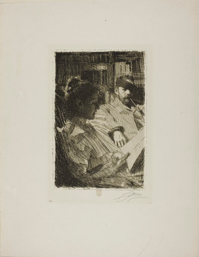 Læsning (Hr. og Fru Ch. Deering) af Anders Zorn