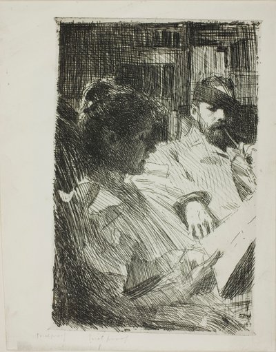 Læsning (Hr. og Fru Ch. Deering) af Anders Zorn
