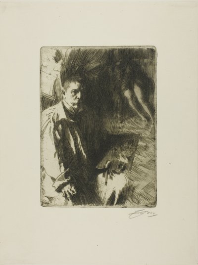 Selvportræt med Model II af Anders Leonard Zorn