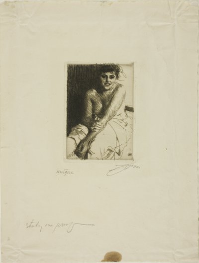 Siddende model af Anders Leonard Zorn
