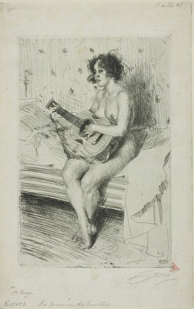 Guitarspilleren af Anders Leonard Zorn
