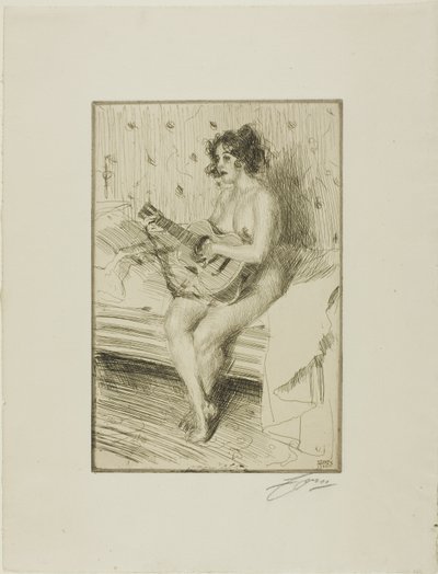 Guitarspilleren af Anders Leonard Zorn