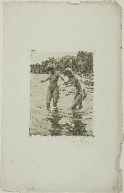 To Badegæster af Anders Leonard Zorn
