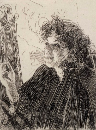 Kvinde, der ryger af Anders Zorn