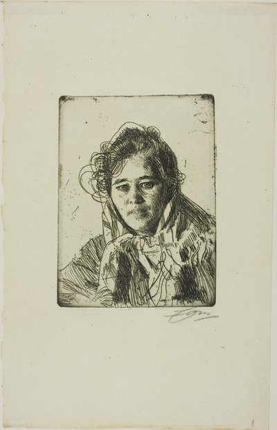 Ung pige fra Mora (Kråkbergs Anna) af Anders Zorn
