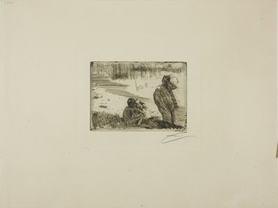Unge mennesker bader af Anders Leonard Zorn