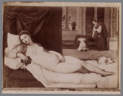 Fotoreproduktion af Titians maleri Venus af Urbino Firenze, Venere (Tiziano Gall. Uff.) (titel på objektet) af Anderson (firma)