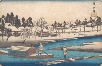Klart vejr efter sne ved Massaki. af Ando Hiroshige