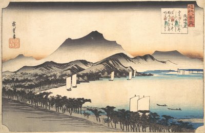 Klart vejr ved Awazu, 1800-tallet. af Ando Hiroshige