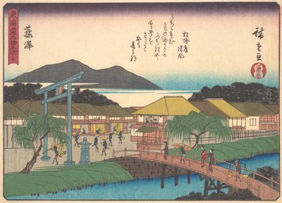 Fujisawa, fra serien The Fifty-tre Stations of the Tokaido Road, begyndelsen af det 20. århundrede. af Ando Hiroshige