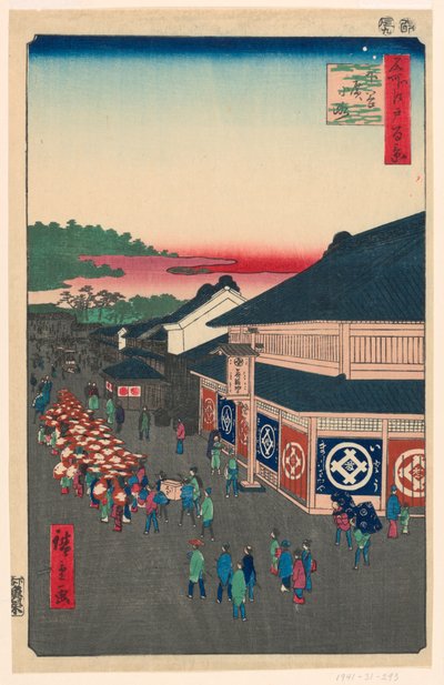 Hirokoji Avenue (Shitaya Hirokoji) nr. 13 fra serien One Hundred Berømte udsigter over Edo af Ando Hiroshige