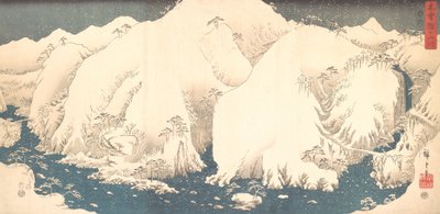 Kiso-bjergene i sne, 1857., 1857. af Ando Hiroshige