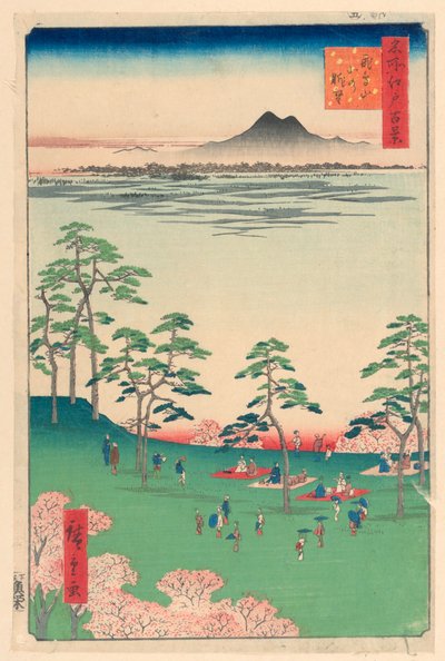 Udsigt mod nord fra Asuka Hill (Asuka-yama Kita no Chobo) Fra Series One Hundred Berømte udsigter over Edo af Ando Hiroshige