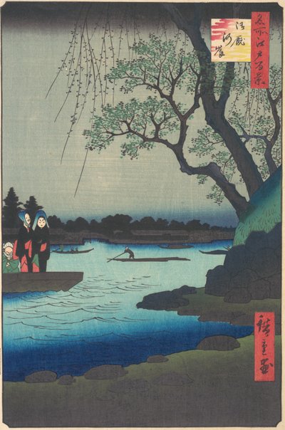Åh Maya, Rive Sumida, ikke? 1857. , myg. 1857. af Ando Hiroshige