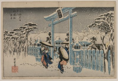 Snow at the Gion Shrine fra serien Famous Places in Kyoto, midten af 1830