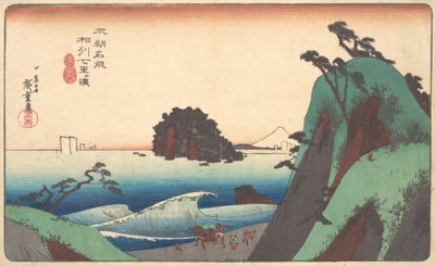 Uraffineret sake, Shichiri er stranden, er det? 1830. , myg. 1830. af Ando Hiroshige