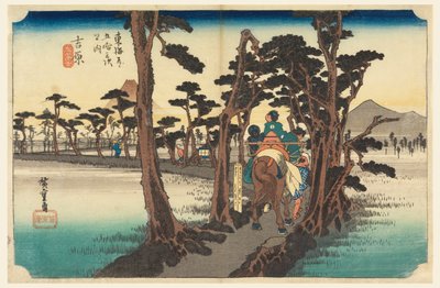 Yoshihara, Fuji, sjælden udsigt, medlem af treoghalvtreds S tachi lyde af te urbanitet lavere d af Ando Hiroshige