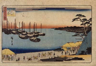 (Sejlbåde i havnen) af Ando or Utagawa Hiroshige
