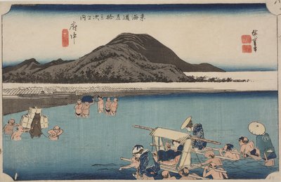 Abe floden af Ando or Utagawa Hiroshige