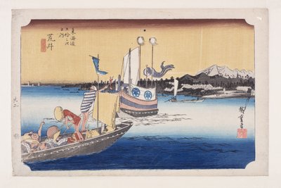 Arai: færgebåd af Ando or Utagawa Hiroshige