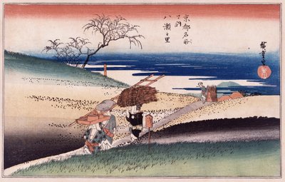 At Yase Village", fra serien "Famous Places of Kyoto" af Ando or Utagawa Hiroshige