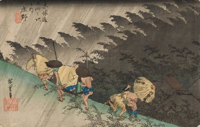 Regnvejr i Shōno af Ando or Utagawa Hiroshige