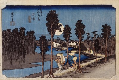 Dusk Scene In Numazu, #13 (træbloktryk) af Ando or Utagawa Hiroshige