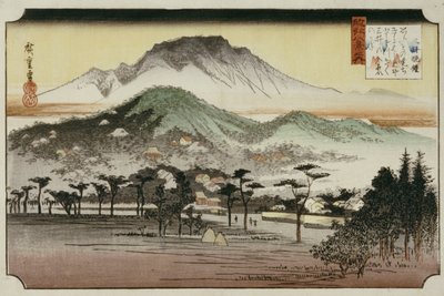 Aftenklokke ved Mii Temple, fra serien "Eight Views of Lake Biwa" af Ando or Utagawa Hiroshige