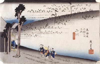 Futakawa (træblok i farver) af Ando or Utagawa Hiroshige