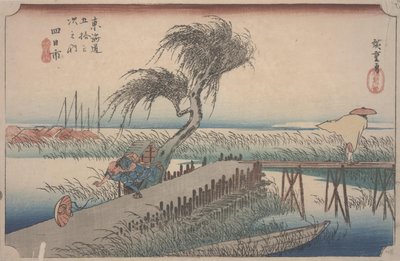 Mie River af Ando or Utagawa Hiroshige