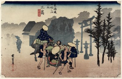 Morning Mist, Mishima, ca. 1833 af Ando or Utagawa Hiroshige
