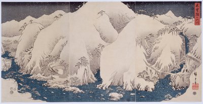 "Kisos bjerge og floder", 1857 af Ando or Utagawa Hiroshige