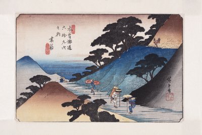 nr. 43, Tsumagome (træblok i farver) af Ando or Utagawa Hiroshige