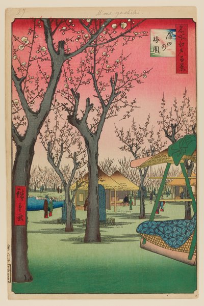 Blommehaven, Kamata (Kamata no Umezono) af Ando or Utagawa Hiroshige