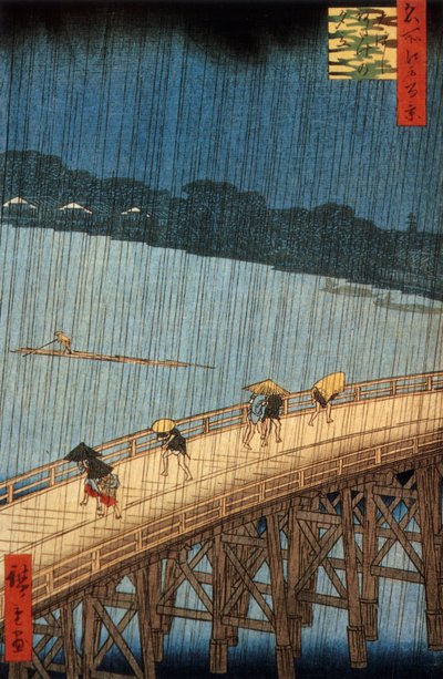 Supden Shoer (Yuda City) Oto Chopsticks Blidge, Japan, Sono G Loving af Anto Hiroshige af Ando or Utagawa Hiroshige