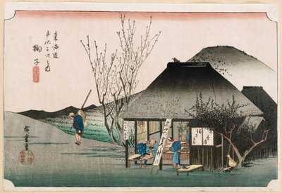 The Famous Teahouse at Mariko", fra serien "The Fifty-Three Stations of the Tokaido", ca. 1834 af Ando or Utagawa Hiroshige