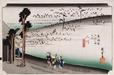 The Monkey Plateau, Futagawa", fra serien "The Fifty-Three Stations of the Tokaido" af Ando or Utagawa Hiroshige