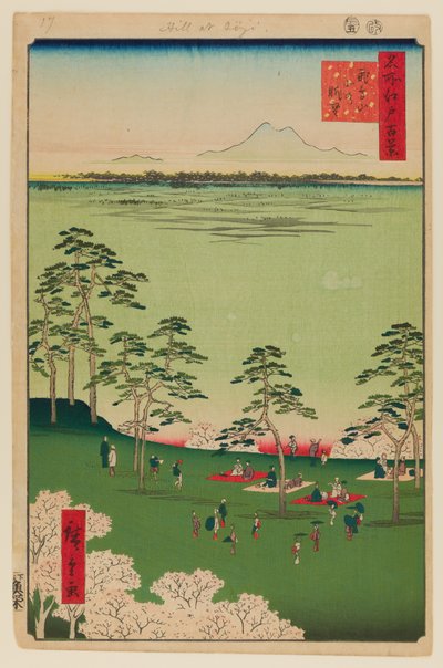 Udsigt mod nord fra Asukayama af Ando or Utagawa Hiroshige
