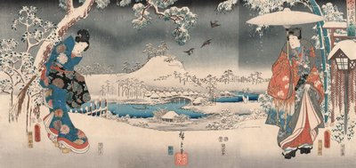 Tae of Genji af Toyokuni Idea d Hiroshige af Ando or Utagawa and Toyokuni Utagawa III Hiroshige