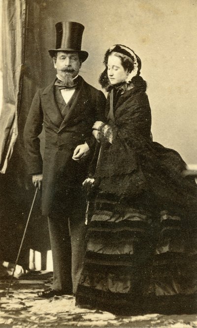 Kejser Napoléon III og kejserinde Eugénie af Andre Adolphe Eugene Disderi