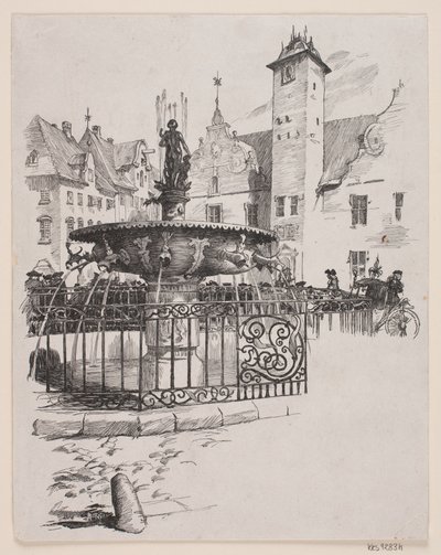 Illustration til "Den 11. juni" (Springvandet paa Gammelt Torv) af André Bork