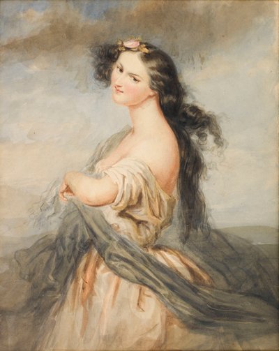 Portræt af Juliette Drouet 1806-1883. af André Charles Voillemot