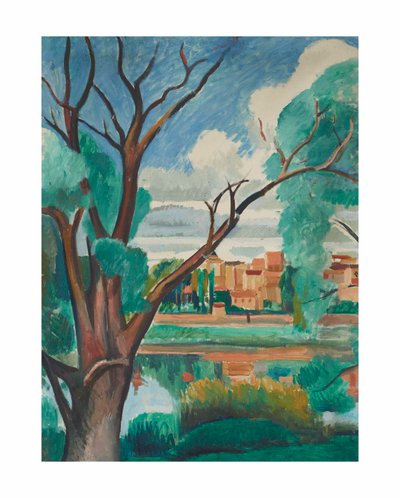 Seinens bredder ved Carrières-sur-Seine af Andre Derain