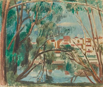 Seinens bredder ved Carrières-sur-Seine af Andre Derain