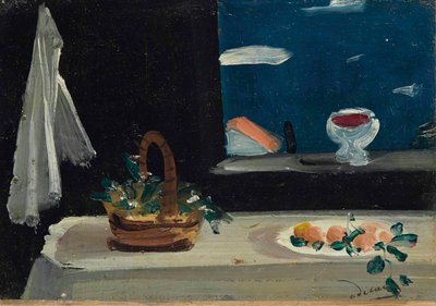 STILLEBEN PÅ SORT BAGGRUND af Andre Derain