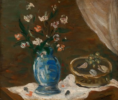 Stilleben med blomster - Vase bleu af Andre Derain