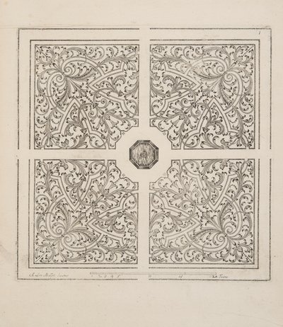 Design for Parterre, fra Theatre des Plans et Jardinages, pub.1652 (gravering) af André Mollet